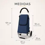 Carrito De Compras Plegable Con Estructura Reforzada Azul