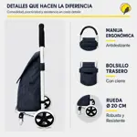 Carrito De Compras Plegable Con Estructura Reforzada Azul