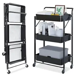 Carro Plegable Multiuso C/Manija 3 Estantes 