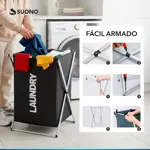 Cesto Organizador Para Ropa Laundry De Tela Y Aluminio