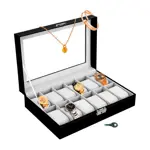 Estuche Organizador de 12 Relojes Con Bisagra de Metal