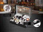 Estuche Organizador de 12 Relojes Con Bisagra de Metal