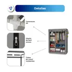 Armario Portatil Waggs Placard Organizador con Perchero Gris