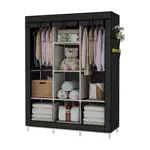Armario Portatil Waggs Placard Organizador Perchero 8 Estantes Negro
