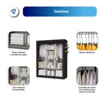 Armario Portatil Waggs Placard Organizador Perchero 8 Estantes Negro