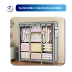 Armario Portatil Waggs Placard Organizador Perchero 8 Estantes Negro
