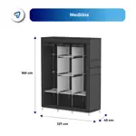 Armario Portatil Waggs Placard Organizador Perchero 8 Estantes Negro