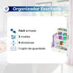 Organizador de Escritorio Moderno Waggs Multiuso con Cajón y Estante