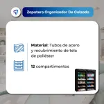 Organizador Zapatero Botinero Waggs Ordenador de Zapatos Negro 12 Niveles 36 Pares