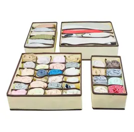 Organizador De Ropa Para Cajon M002  4 Piezas 45 Div...