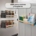 Estante Organizador Alacena Magnetico Waggs con Tope Madera Gris