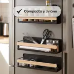 Estante Organizador Alacena Magnetico Waggs con Tope Madera Gris
