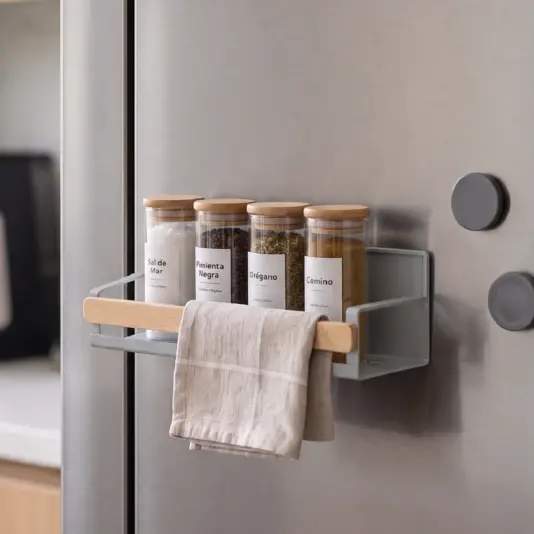 Estante Organizador Alacena Magnetico Waggs con Tope Madera Gris