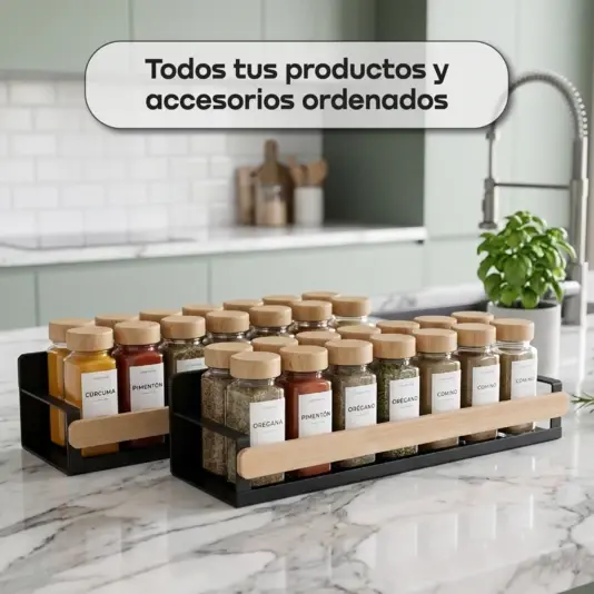 Estante Organizador Alacena Magnetico Waggs con Tope Madera Gris
