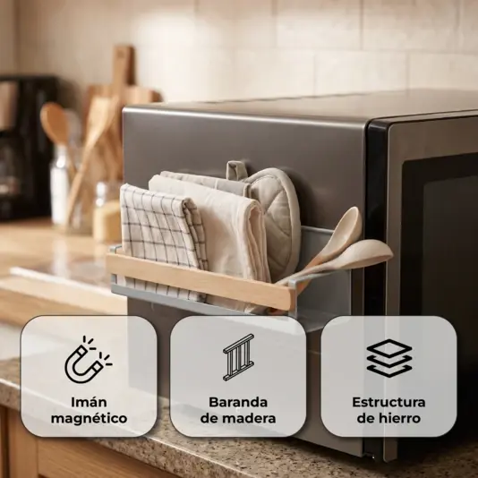 Estante Organizador Alacena Magnetico Waggs con Tope Madera Gris