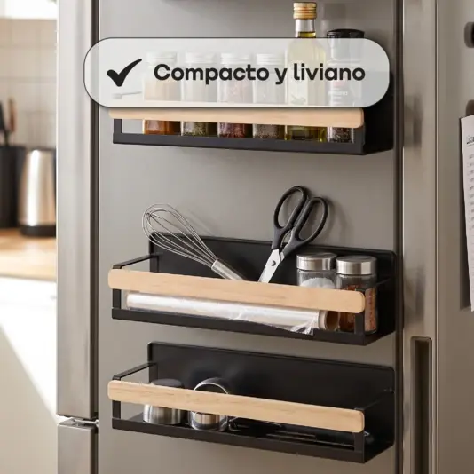 Estante Organizador Alacena Magnetico Waggs con Tope Madera Gris