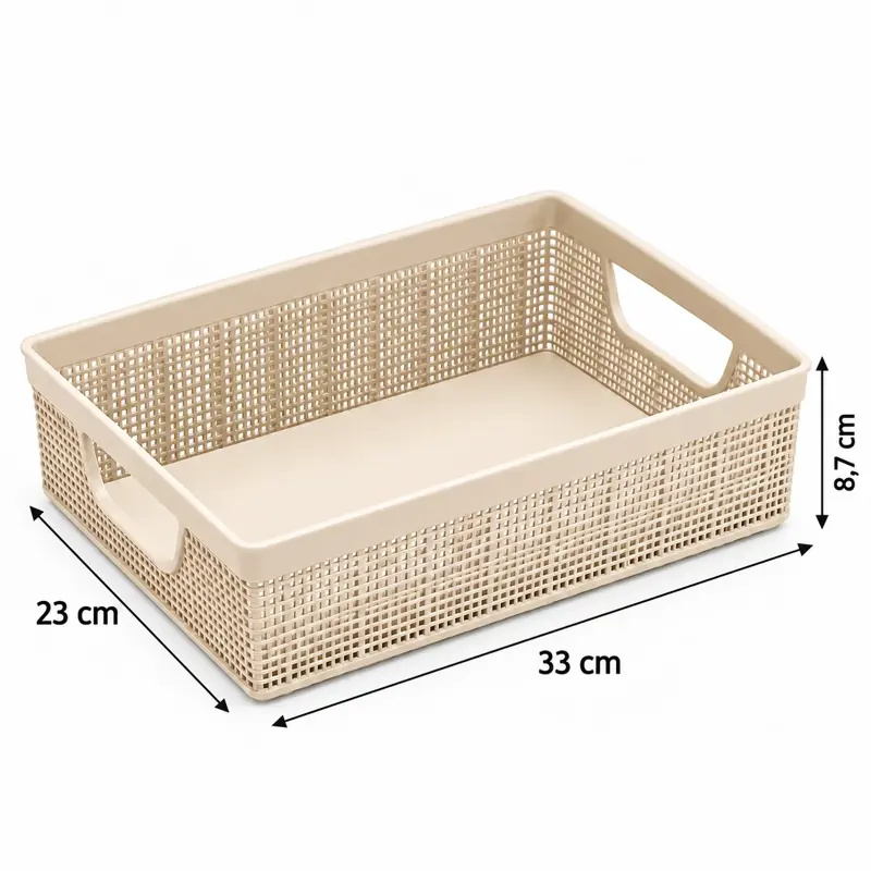 Canasta Organizadora de Yute Color Beige de 5.2L Jaguar (3319)