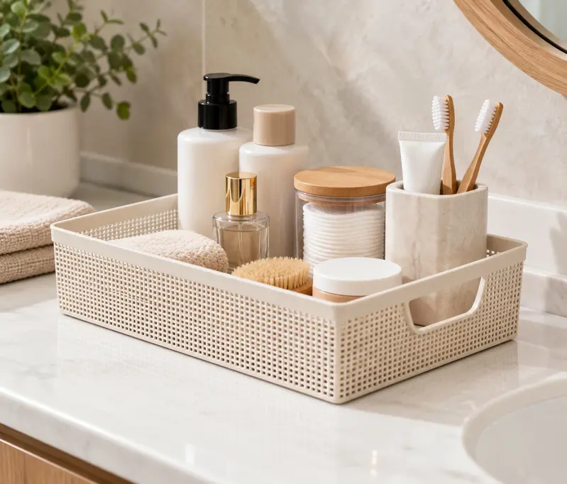 Canasta Organizadora de Yute Color Beige de 5.2L Jaguar (3319)