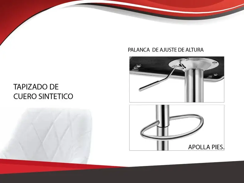 Silla banqueta taburete para desayunador set por 2 unidades