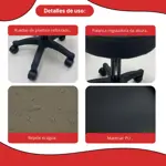 Banqueta Giratoria 360° Regulable con Ruedas | Skyhome gris
