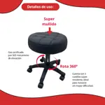 Banqueta Giratoria 360° Regulable con Ruedas | Skyhome gris