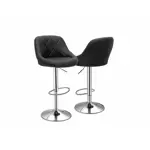 Silla Banqueta Taburete para Desayunador Set por 2 Unidades gris con negro