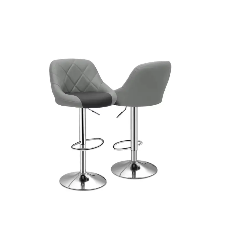 Silla Banqueta Taburete para Desayunador Set por 2 Unidades gris con negro
