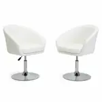 SILLON BANQUETA ALTA X2 REGULABLE DESAYUNADOR BARRA BAR CROMADO MARRÓN Marron