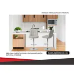Taburetes X2 Banqueta Silla Bar Barra Living Acolchado crema
