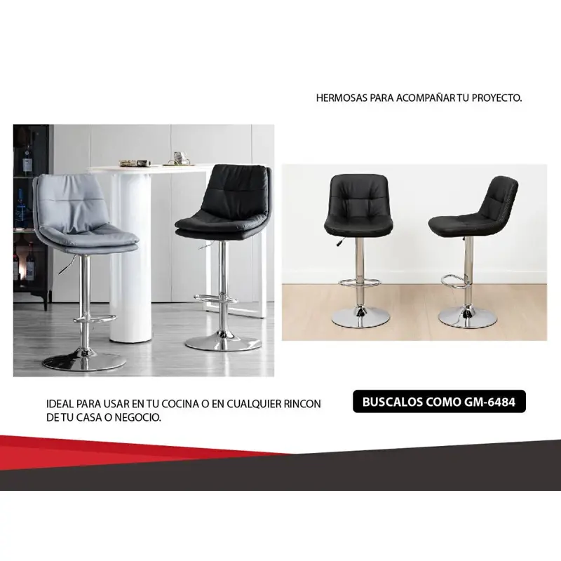 Taburetes X2 Banqueta Silla Bar Barra Living Acolchado crema