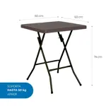 Mesa Plegable Skop Garden Ratán Marrón 60x60 cm
