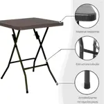 Mesa Plegable Skop Garden Ratán Marrón 60x60 cm