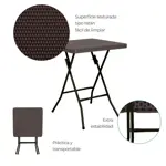 Mesa Plegable Skop Garden Ratán Marrón 60x60 cm