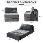 Sofá cama plegable MAXYOYO convertible de espuma de alta densidad 160 x 80 x 40 cm