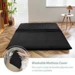 Colchón tipo futón japonés Maxyoyo, tamaño king, color negro