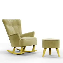 Sillon Hamaca Futura Mama Aurora Pana Beige Mas Puff...