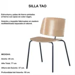 Sillas De Comedor Tao Madera Multilaminada Estruct Hierro X2 Unidades