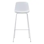 Banqueta Taburete Alpha Diseño Moderno, Hierro, Cuero Vegano, Blanco