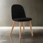 Silla Comedor Vita Meet Nórdica Eames De Diseño Moderno Negro