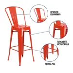 Taburete Tolix Banqueta Alta Con Respaldo Set X4 Reforzada