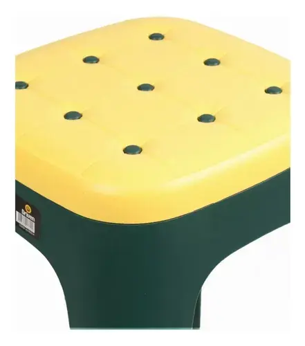 Banqueta Apilable Driven Verde Y Amarillo 29x29x46 Cm
