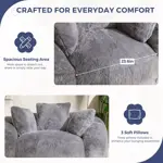 Puf MAXYOYO con forma floral y 3 almohadas, color gris