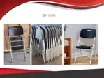 Silla Plástico Plegable Estructura Metálica Jardín Eventos - Pack x4 Unidades color negro