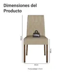 Kit Con 2 Sillas De Comedor tapizadas Madesa
