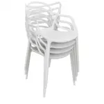 Juego de 4 Sillas De Comedor Urban Blancas Apilables Plástico Reforzado