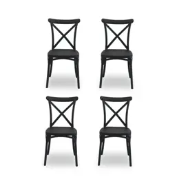 Set De 4 Sillas Katrina Negras