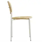 Silla De Comedor Cocina En Hilo Sintético Simil Bambú Y Caño BLANCO