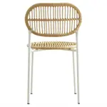 Silla De Comedor Cocina En Hilo Sintético Simil Bambú Y Caño BLANCO