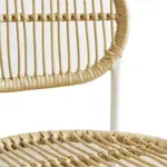 Silla De Comedor Cocina En Hilo Sintético Simil Bambú Y Caño BLANCO