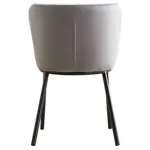 Silla De Comedor Cocina Cozy Tapizada En Terciopelo Velvet Gris